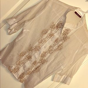 White button up blouse